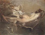 Giovanni Boldini, A Reclining Nude on a Day-bed
